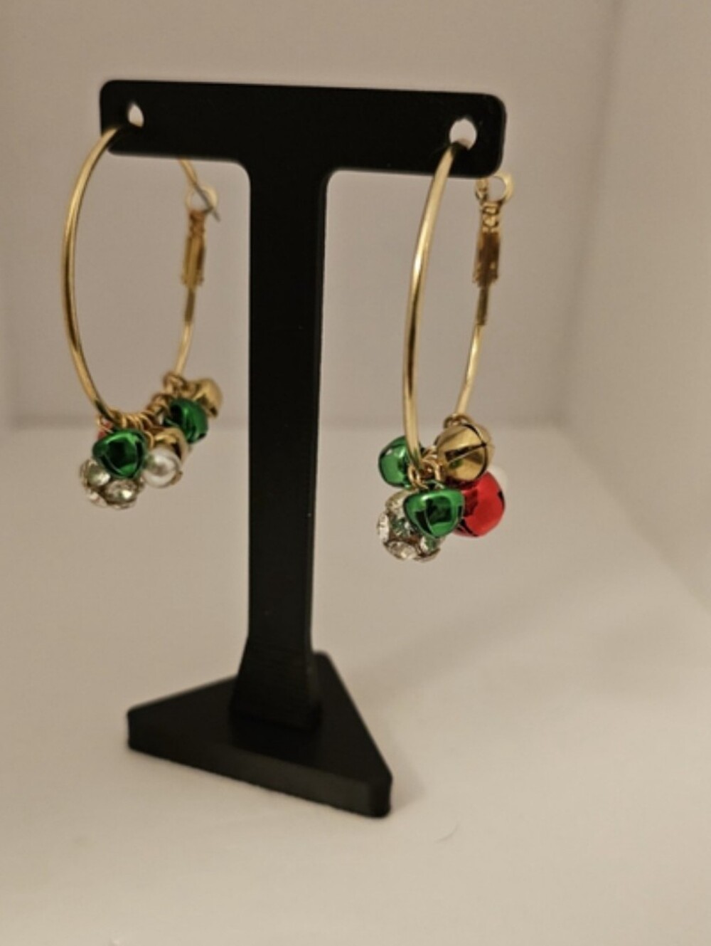 Holiday Lane Hoop Earrings With Multi-colored bells